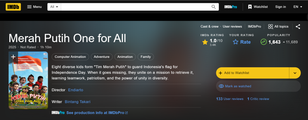 Merah Putih One for All di IMDb.png